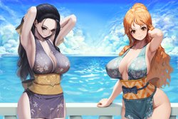 [Letdie] Nico Robin & Nami (One Piece) [Uncensored]