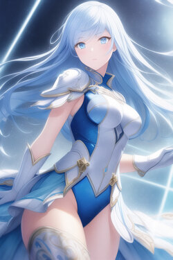 Silver Haired Leotard Girl (AI Generated)