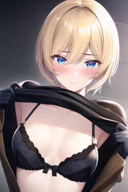 Blonde Girl Showing Her Bra (AI Generated)