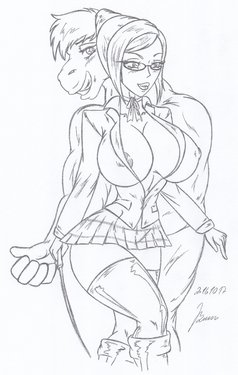 Shiraki Meiko & Titus - (DeeannaDeeann) _ My miny Sketches work