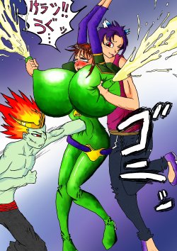 [Belly punching - Ryona - Lactation] My art