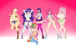 Bimbo Canterlot High (+Misc. Other Bimbo Art) - by Annon