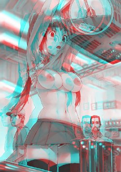 Free Hentai Image Set Gallery: Anaglyph 3D Girls 2.