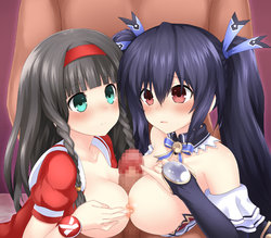 [KATADE] Double Paizuri by Noire & K-Sha! (Hyperdimension Neptunia)